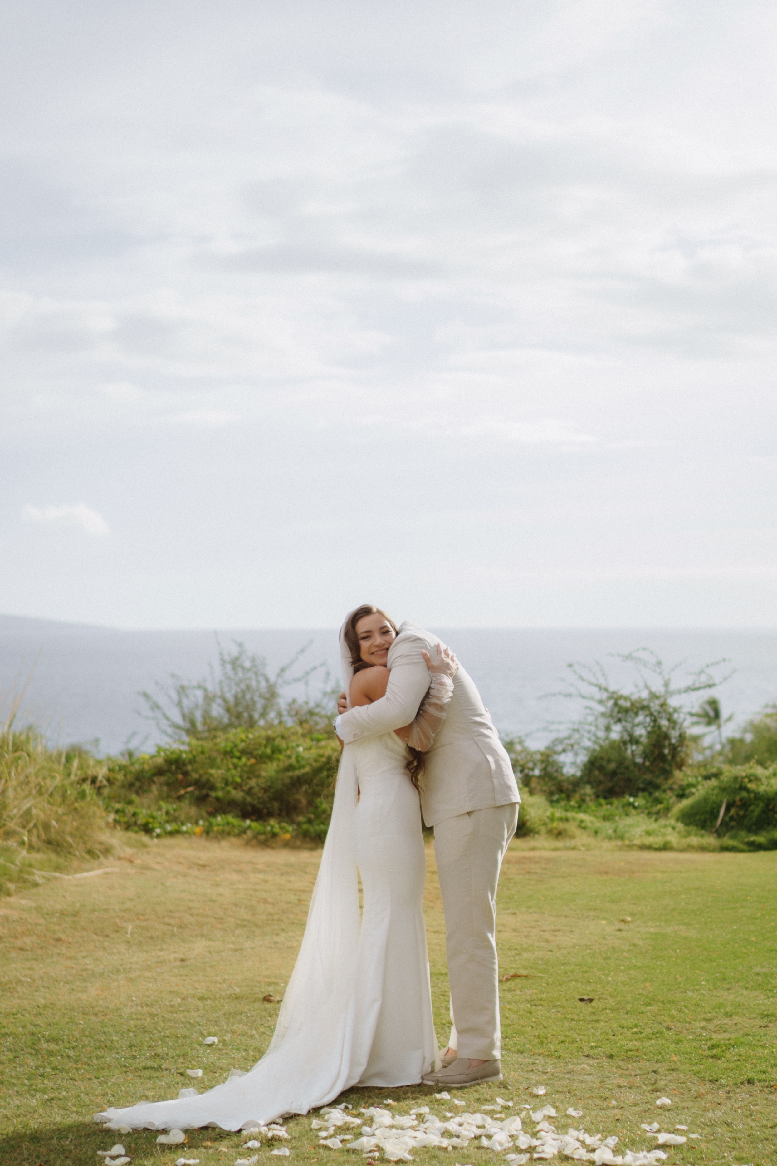 Couple embrace